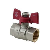 Кран шаровой Nolf classic NFC.711-06-1/2" FF ГГМ, ручка "бабочка" красная (NF3131)