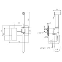 Смеситель для гигиенического душа Mixxus Premium Bend 002 Inner с лейкой (MI6924)