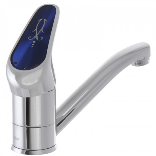 Смеситель для раковины Haiba Magic 004 с синей ручкой (вылив 15 см) (HB0666)