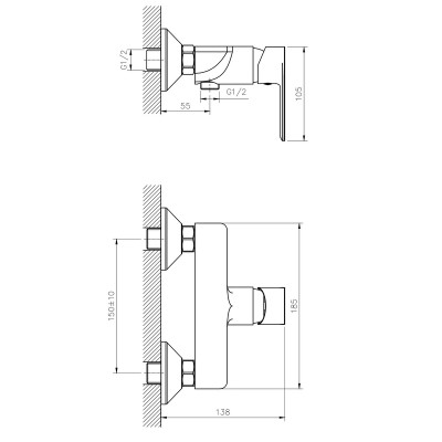 Змішувач для душа Haiba Alex 003 (HB0881) Змішувач для душа Haiba Alex 003 (HB0881)