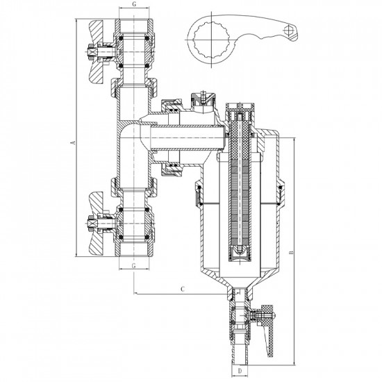 Сепаратор шламу універсальний магнітний з кранами 3/4" Koer KR.1272 (KR3123)