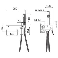 Змішувач для гігієнічного душу Haiba Bolero 069 з тримачем для туалетного паперу (HB9580)