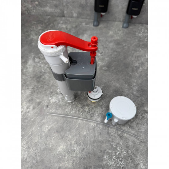 Комплект арматури Koer KT-0304-3/8": наповнювальна з універс. підв. + Холдер для пігулок для унітаз