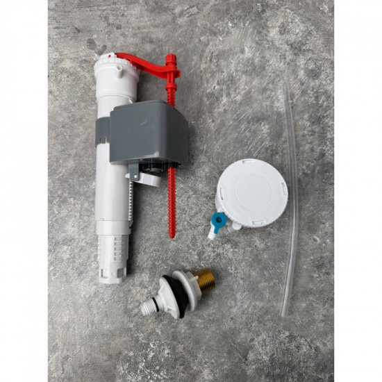 Комплект арматури Koer KT-0304-3/8": наповнювальна з універс. підв. + Холдер для пігулок для унітаз