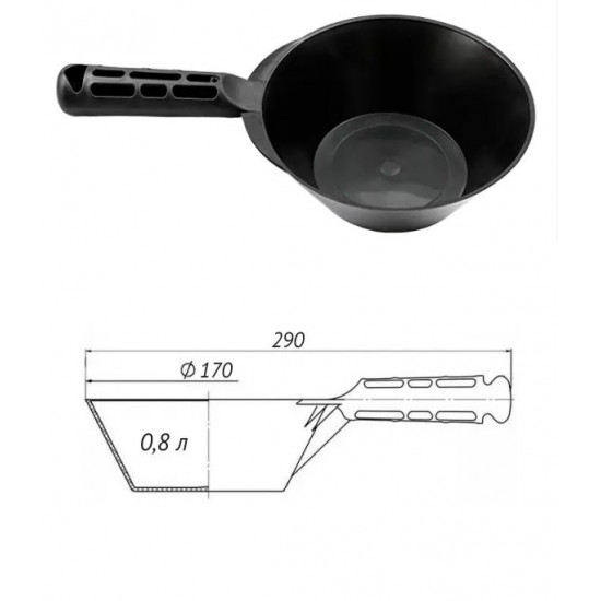 Ківш штукатурний Polax будівельний, пластиковий 0,8 л (100-426)