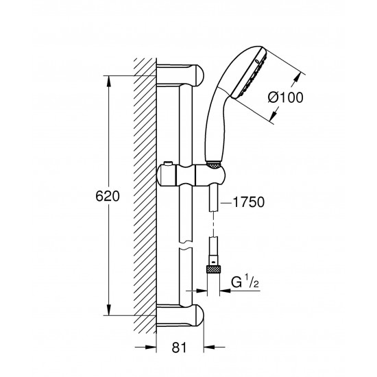 Душовий комплект 2в1 Grohe BauLoop UA26129002N (2334000+27598001) (UA26129002N)