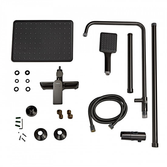 Душова колона із змішувачем та подовжувачем у комплекті Haiba Alex 003-J Graphite (HB3996)
