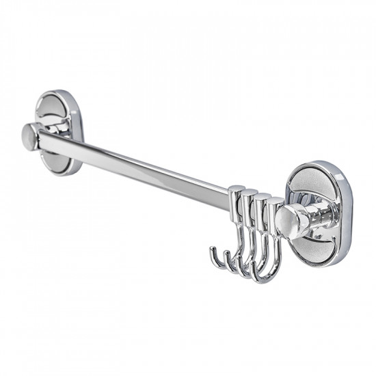 Вішалка для рушників у ванну з 4-ма рухомими гачками Zerix AFB-0115-4 (ZX5052)