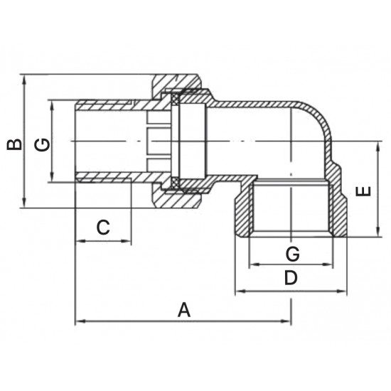 Згин американка угловой Europroduct EP.0422 - 1/2" (EP6059)