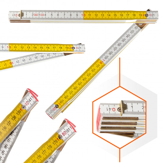 Лінійка дерев\'яна складна Polax 2 м (38-072)