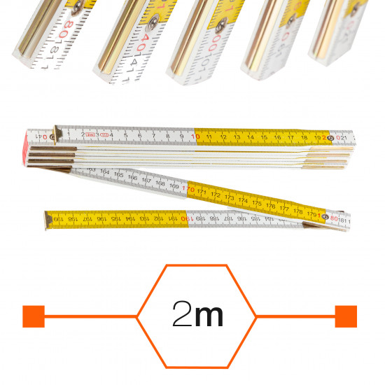 Лінійка дерев\'яна складна Polax 2 м (38-072)
