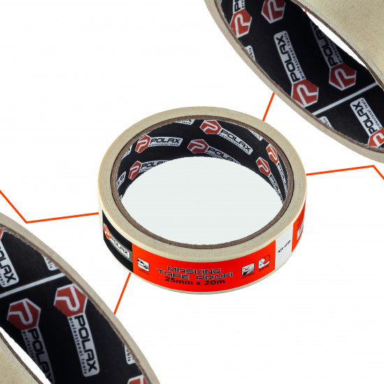 Малярна клейка стрічка Polax Profi 25 мм х 20 м (101-019)