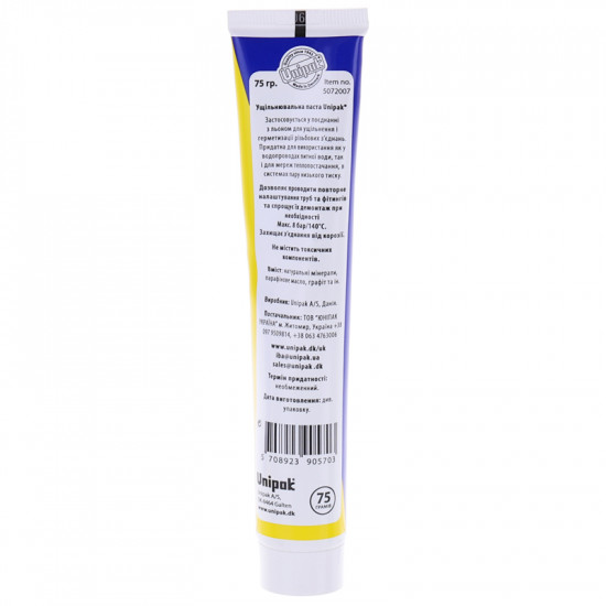 Паста для уплотнения резьбовых соединений Unipak 75г. (в тюбике) (UP0578)