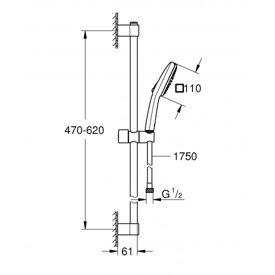 Душовий гарнітур Grohe Tempesta Cube 110 з 2 різ. струмені (26748003)