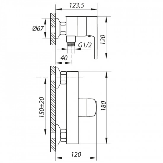 Змішувач для душа Zerix TDS A439 (ZX2926)