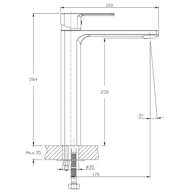 Змішувач для умивальника Haiba Kubus 001 високий (HB0839)