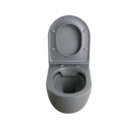 Унітаз підвісний Mixxus Premium TOPPER-0303-R GRAY 495x370x350mm система змиву RIMLESS (MP6657)