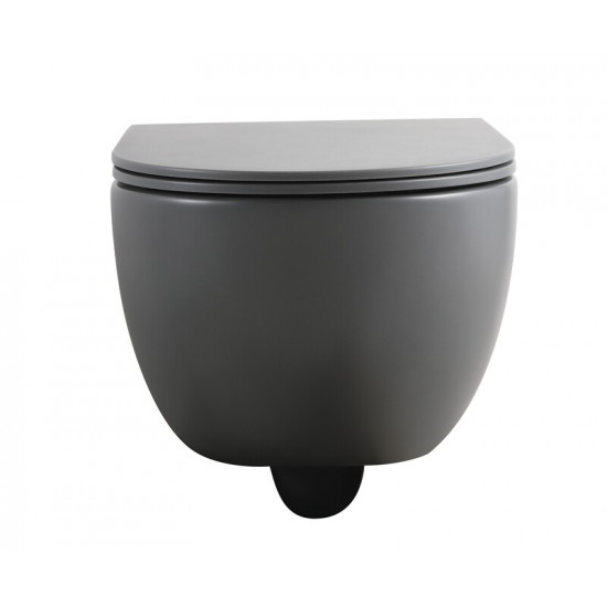 Унітаз підвісний Mixxus Premium TOPPER-0303-R GRAY 495x370x350mm система змиву RIMLESS (MP6657)