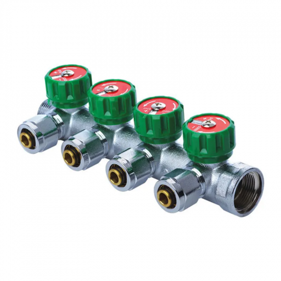 Колектор вентильний з фитингом Koer KR.1121-4 3/4"x4 ways (KR2652)