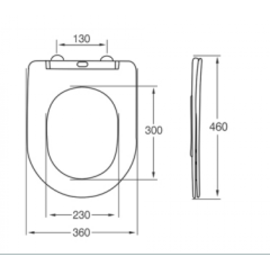 Сидіння-кришка для унітазу Mixxus SEAT COVER BEVEL-2004 560х363х30mm, з мікроліфтом (MI6730)