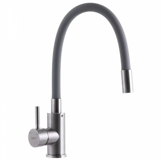 Змішувач на кухню з сірим гнучким виливом Zerix SUS-011 (ZX3130)
