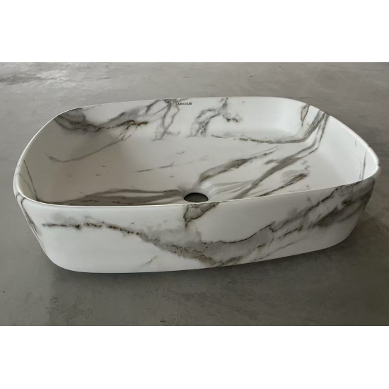 Раковина накладная Mixxus Premium BEVEL-0102 MARBLE 495х370х135mm (MP6519)