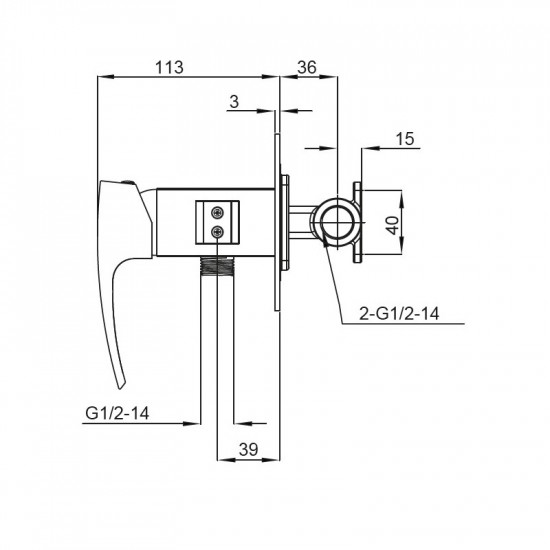 Змішувач для гігієнічного душу Koer KB-23007-01 (Колір хром) (KR3468)