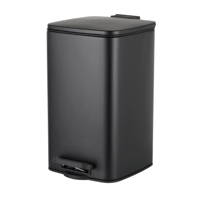 Відро для сміття з плавним закриттям квадратне Zerix Kubix-TC0108 Black 8 л колір чорний (ZX5892)