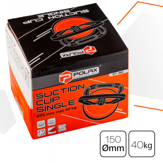 Тримач-присоска для скла та плитки Polax одинарна ⌀115мм, max 40кг (37-186)