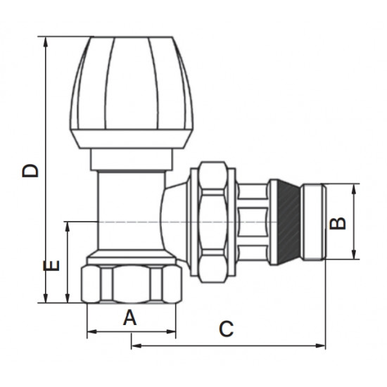 Вентиль радіаторний "антипротікання" Europroduct EP.0522 - 1/2x1/2" FM кутовий (EP6146)