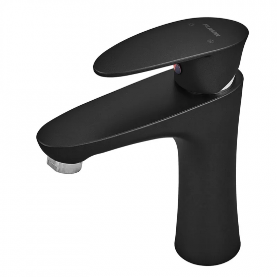 Змішувач для умивальника Plamix Cezar-001 SET Matte black (з підведенням) (PM0662)