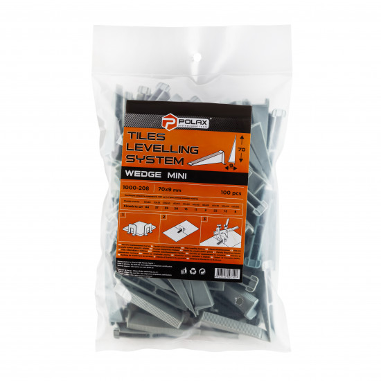 Клин СВП MINI Polax система вирівнювання плитки 9х70 мм 100 шт. (1000-208)