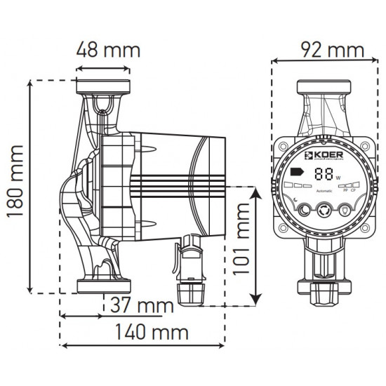 Насос циркуляційний відцентр. енергосберег. Koer KP.N25/4-180 (KP0246)