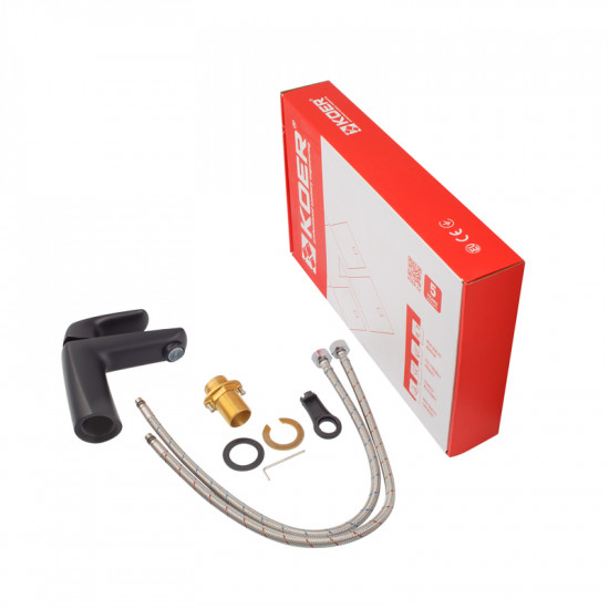 Змішувач для умивальника Koer KB-10008-05 (Колір чорний) (KR3471)