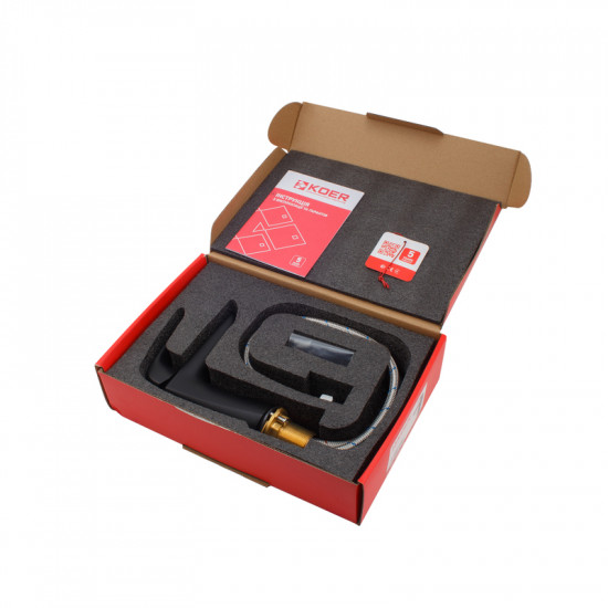 Змішувач для умивальника Koer KB-10008-05 (Колір чорний) (KR3471)