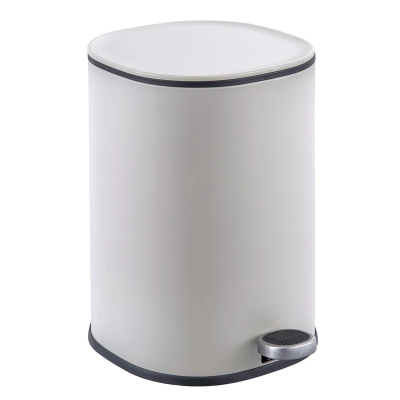 Ведро для мусора с плавным закрытием овальное Zerix Prime-TC0105 White 5л цвет белый (ZX5901)