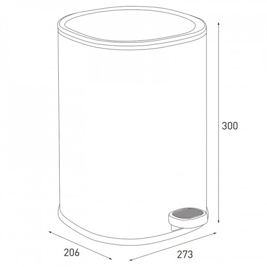Ведро для мусора с плавным закрытием овальное Zerix Prime-TC0105 White 5л цвет белый (ZX5901)