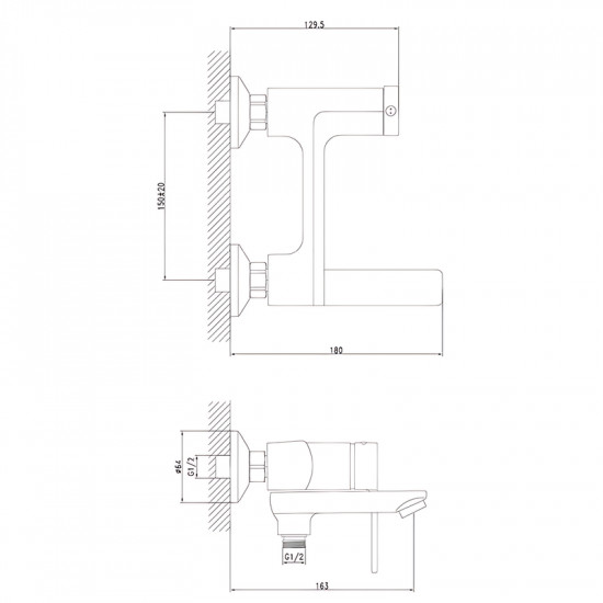 Змішувач для ванни Zerix NEL3-125 (ZX5980)