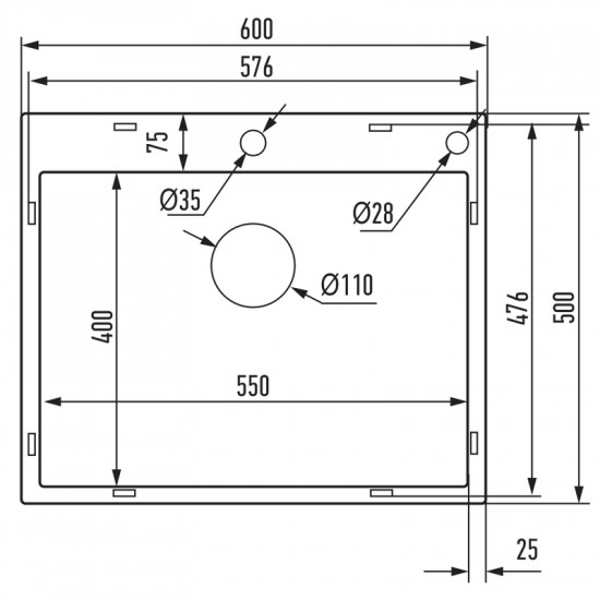 Мойка Mixxus MH6050 Micro Decor Graphite (3.0/0.8) из нержав. стали (цвет графит) (MI8221)