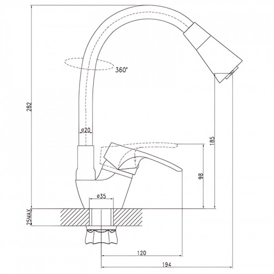 Змішувач для кухні з силіконовим виливом Zerix YUT 181 Reflector White (колір виливу білий) (ZX5985