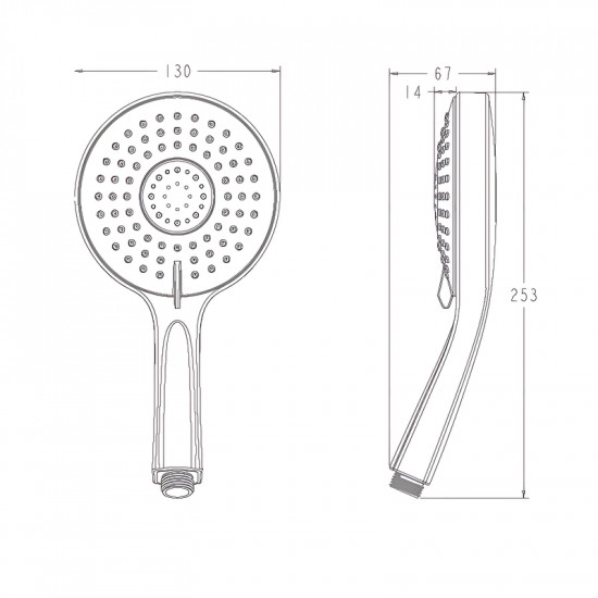 Лійка для душу Koer KP-0409-01 4 функції (Колір хром) (KR5413)