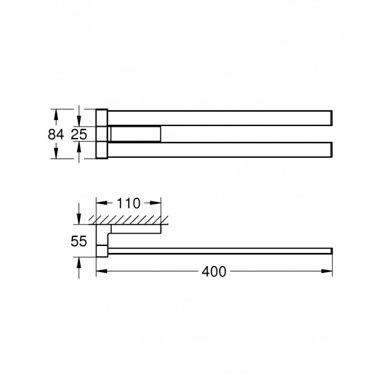 Двойной держатель для полотенец Grohe Selection Cube (40768000)