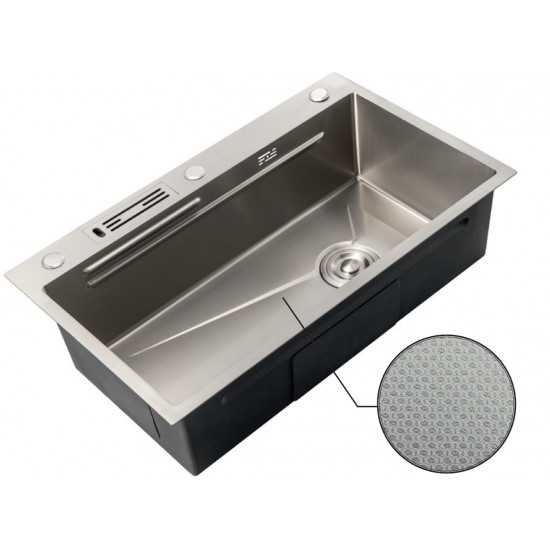 Мойка Mixxus Premium MH7545-SET-05 MICRO DECOR NANO-SILVER (3.0/0.8) комплект (нерж) (MX9635)