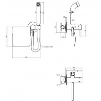 Змішувач для гігієнічного душу Zerix FTR-333-B з лійкою та паперотримачем (ZX5840)