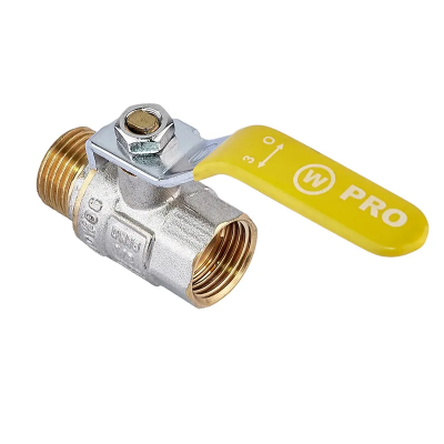 Кран кульовий Waterpro WP607-15FML-Y - 1/2" FML ГШВ YELLOW, ручка "важіль" жовта (WP2931)