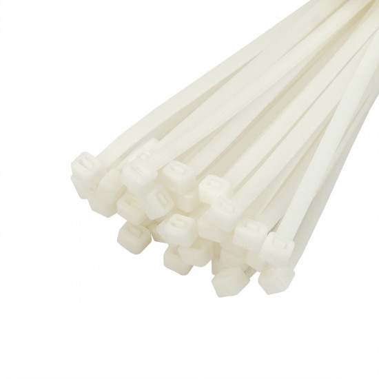 Хомут пластиковий (стяжка) Polax нейлонова 5 х 250мм, білий 100 шт. (37-107)