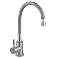 Смеситель для кухни Armata SUS-011 Refl.Gray с силиконовым изливом (излив серый) (CH6481)
