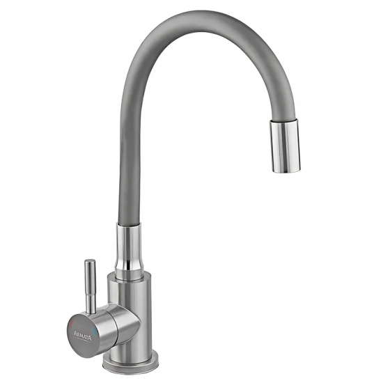 Смеситель для кухни Armata SUS-011 Refl.Gray с силиконовым изливом (излив серый) (CH6481)