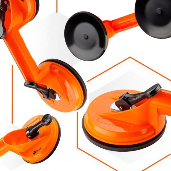 Тримач-присоска для скла та плитки Polax подвійна ⌀2х115мм, max 70 кг (37-187)