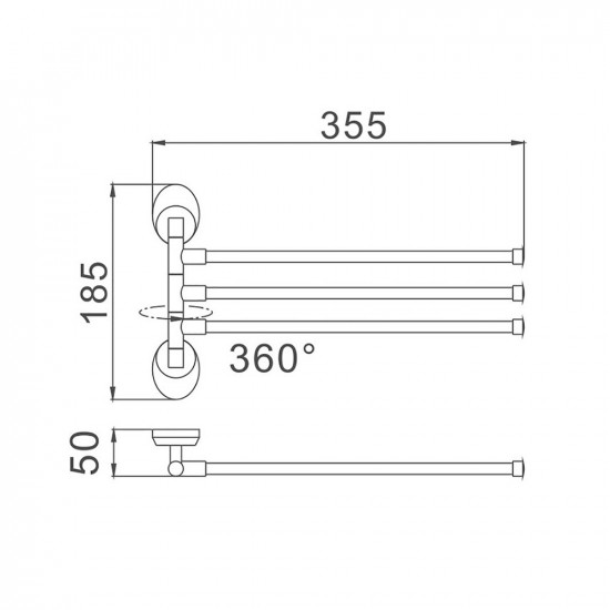 Полотенцедержатель поворотн. 350 мм HAIBA HB1613 (HB0456)